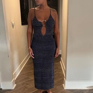 Zara Dark Blue Backless Dress